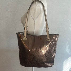 Michael‎ Kors brown/copper mirrored tote